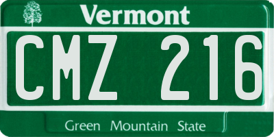 VT license plate CMZ216