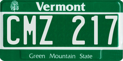 VT license plate CMZ217