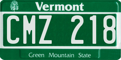 VT license plate CMZ218