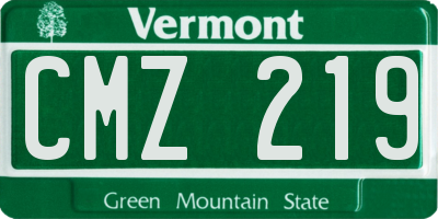 VT license plate CMZ219