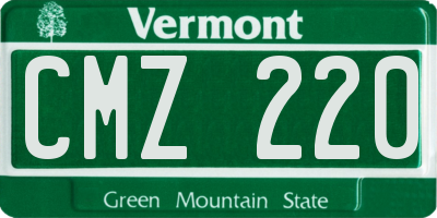 VT license plate CMZ220