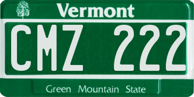 VT license plate CMZ222