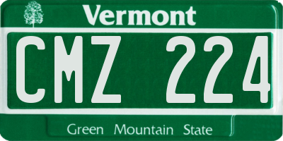VT license plate CMZ224