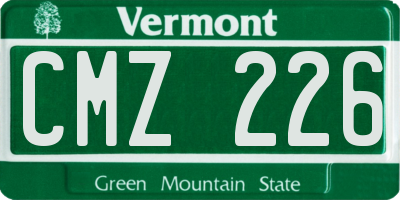 VT license plate CMZ226
