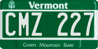 VT license plate CMZ227