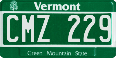 VT license plate CMZ229