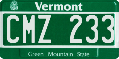 VT license plate CMZ233