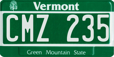 VT license plate CMZ235