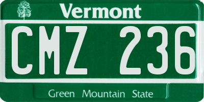 VT license plate CMZ236