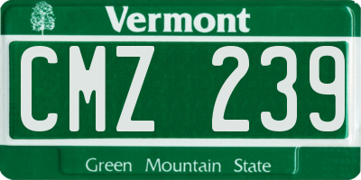 VT license plate CMZ239
