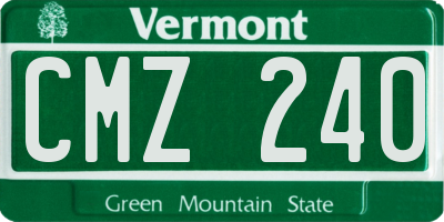 VT license plate CMZ240