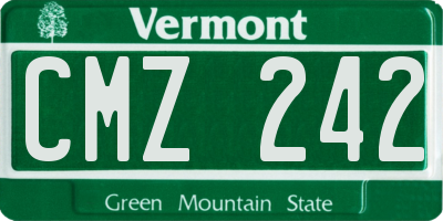 VT license plate CMZ242