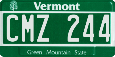VT license plate CMZ244