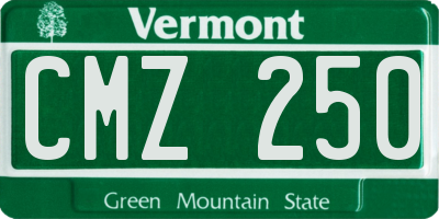 VT license plate CMZ250