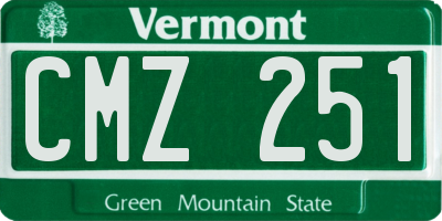 VT license plate CMZ251