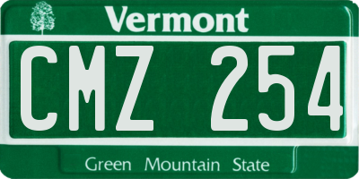 VT license plate CMZ254