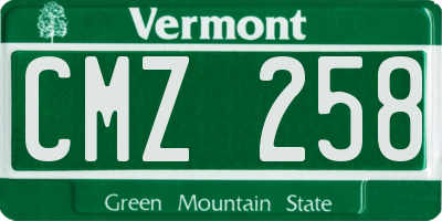 VT license plate CMZ258
