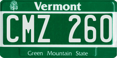 VT license plate CMZ260
