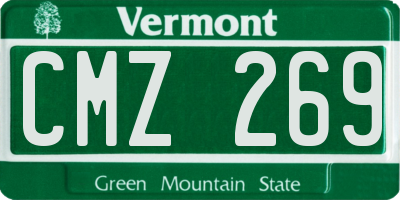 VT license plate CMZ269