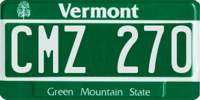 VT license plate CMZ270