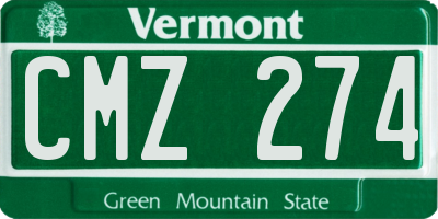 VT license plate CMZ274