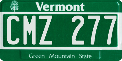 VT license plate CMZ277