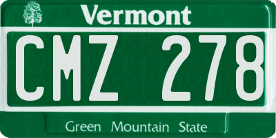 VT license plate CMZ278