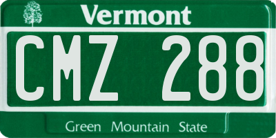 VT license plate CMZ288