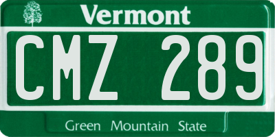 VT license plate CMZ289