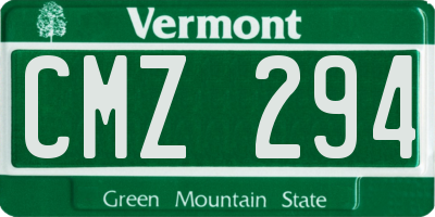 VT license plate CMZ294