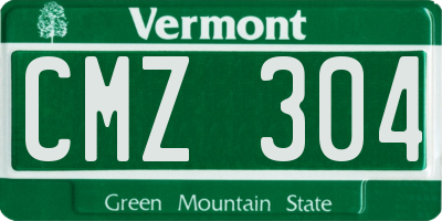 VT license plate CMZ304