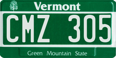 VT license plate CMZ305