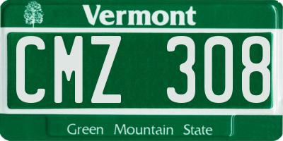 VT license plate CMZ308
