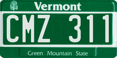 VT license plate CMZ311