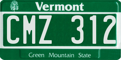 VT license plate CMZ312