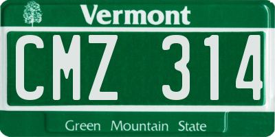 VT license plate CMZ314
