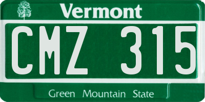 VT license plate CMZ315