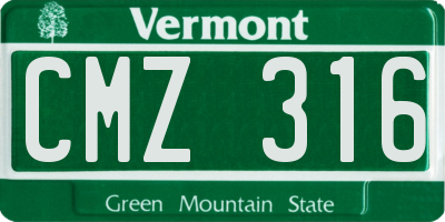 VT license plate CMZ316