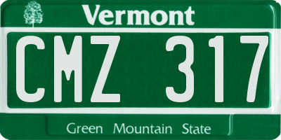 VT license plate CMZ317