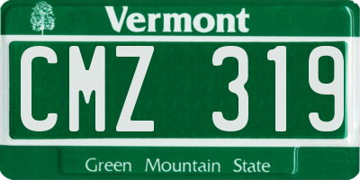 VT license plate CMZ319