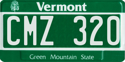 VT license plate CMZ320