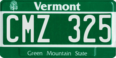 VT license plate CMZ325