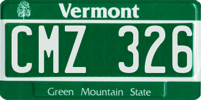 VT license plate CMZ326
