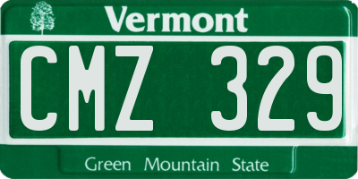 VT license plate CMZ329