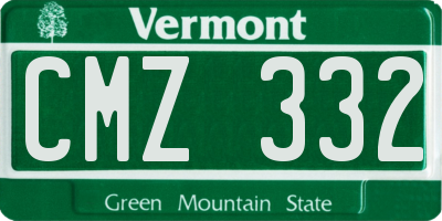 VT license plate CMZ332