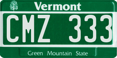 VT license plate CMZ333