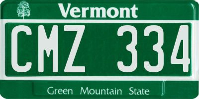 VT license plate CMZ334