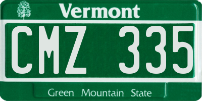 VT license plate CMZ335