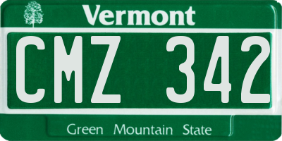 VT license plate CMZ342