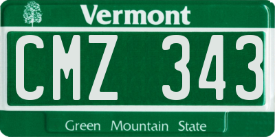 VT license plate CMZ343